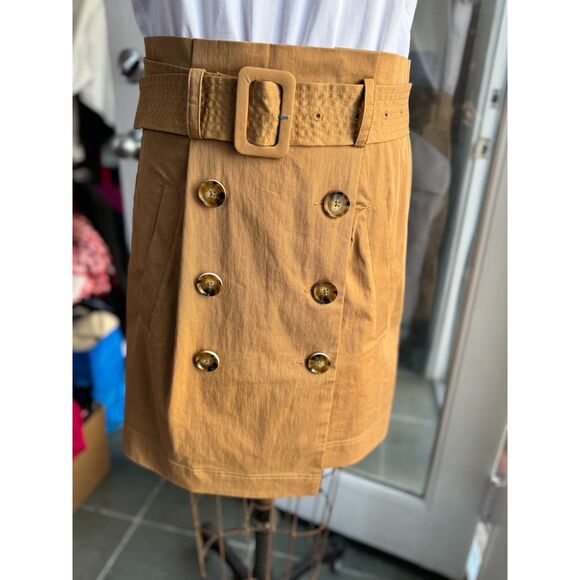 Veronica Beard White & Camel Melany Mixed Media Short Sleeve Mini Dress Size S - Picture 7 of 13